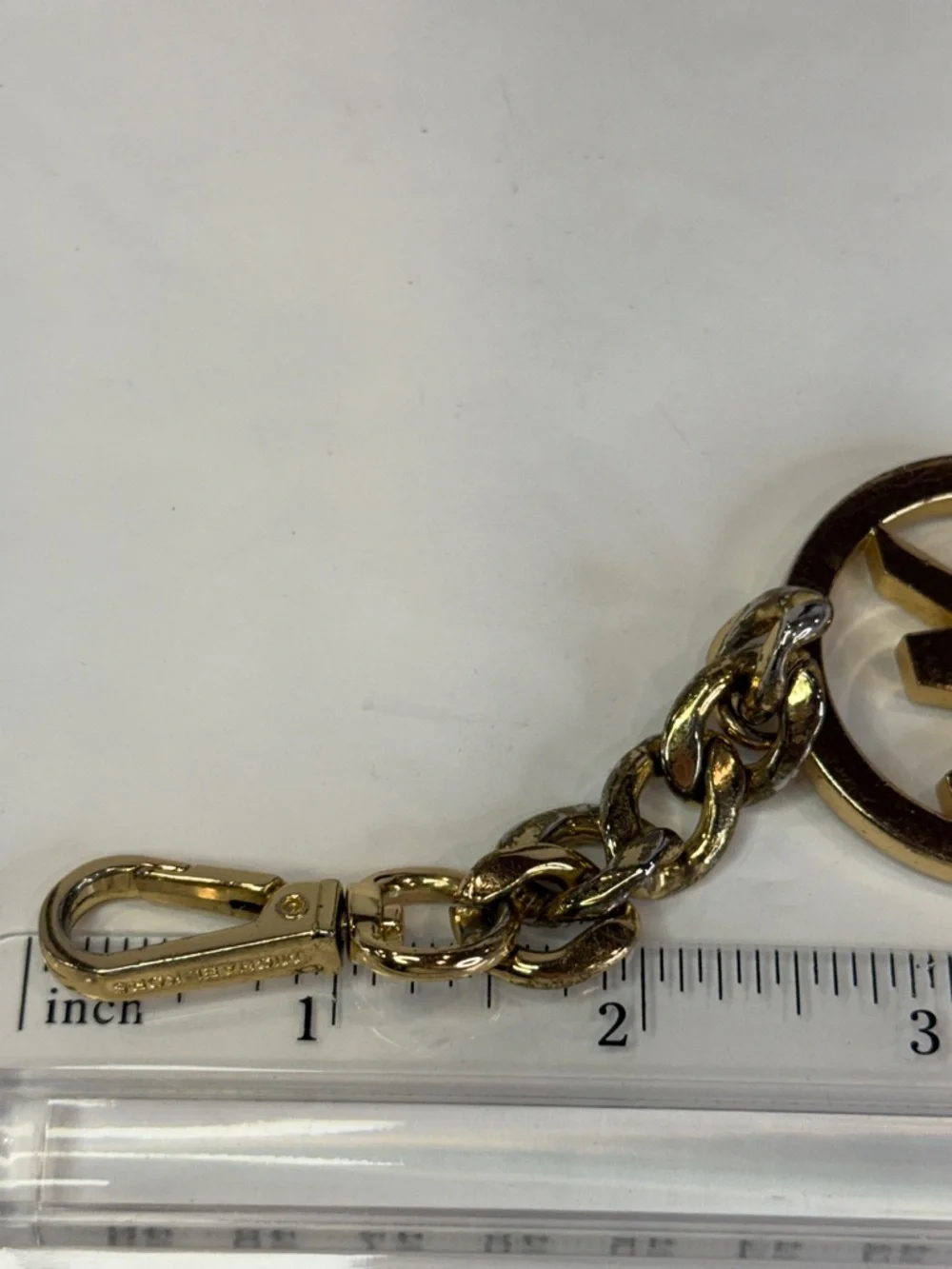 Michael Kors Gold MK Logo Keychain Heavy Chain Bag Charm Luxe - Picture 11 of 16